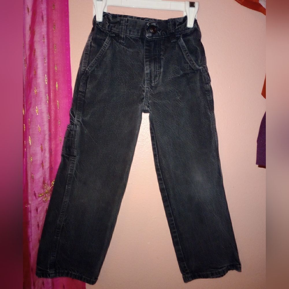 WRG boys black jeans, size 6 slim adjustable
